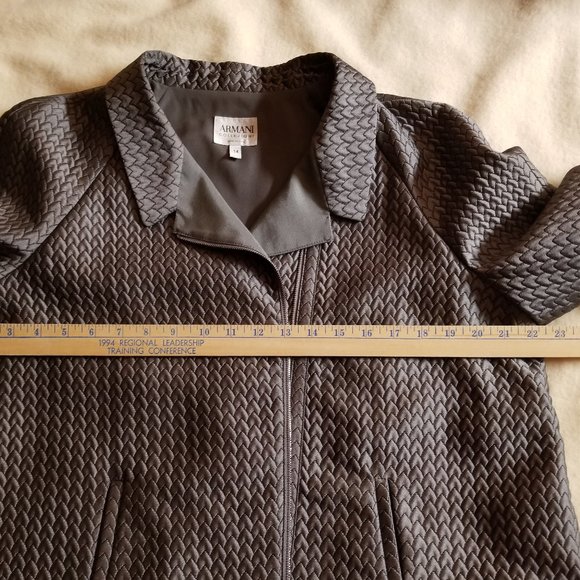 Armani Collezioni Gray Full Zip Quilted Jacket Size 14 - Picture 2 of 7